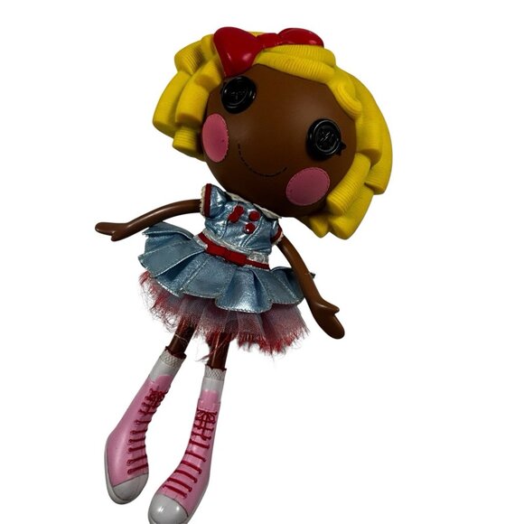 Lalaloopsy Dot Starlight Doll Yellow Hair Red Bow Blue Dress Button Eyes Rare - Picture 1 of 9
